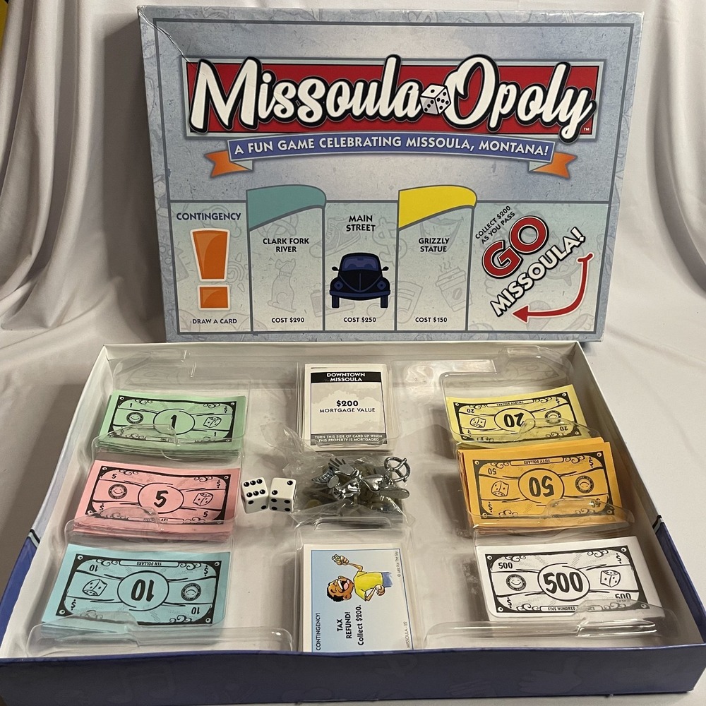 MISSOULA OPOLY Board Game Missoula, MT COMPLETE Montana Big Fun - Picture 5 of 9